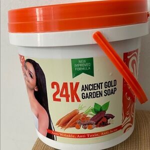 24K Ancient Gold Garden Soap with Orange Lid